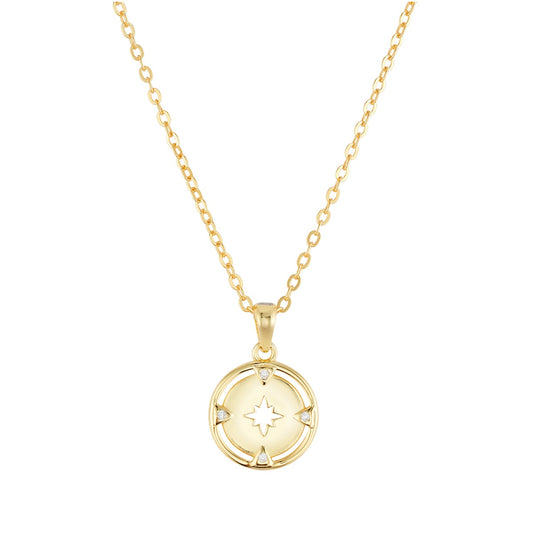 Argento Gold Star Medallion Necklace