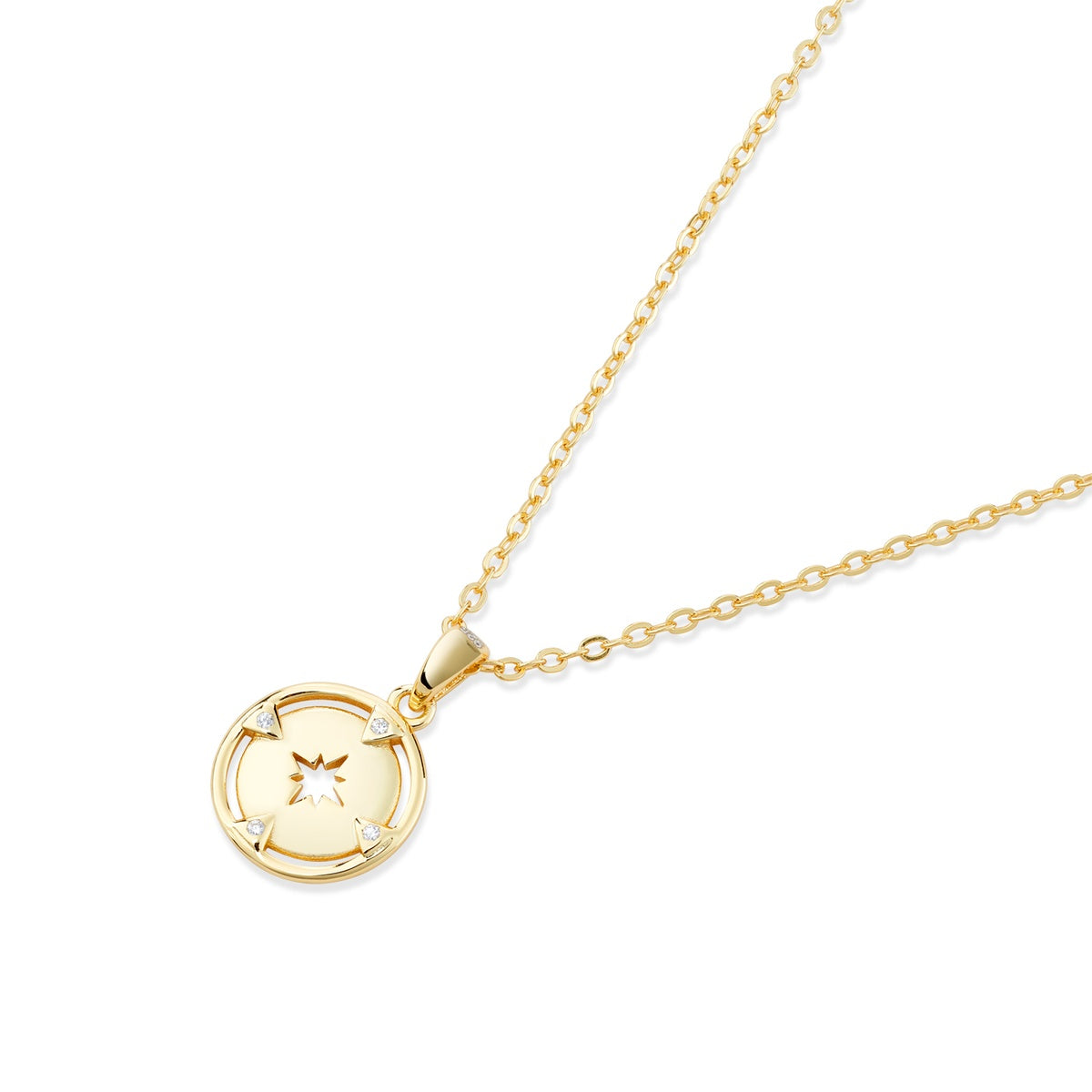 Argento Gold Star Medallion Necklace
