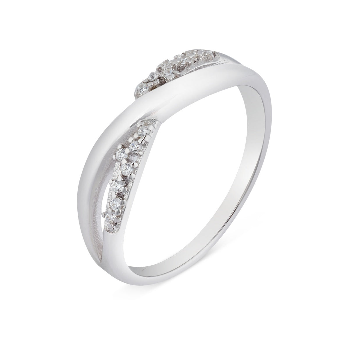 Argento Gold 14k Plated Oval CZ Half Bezel Ring