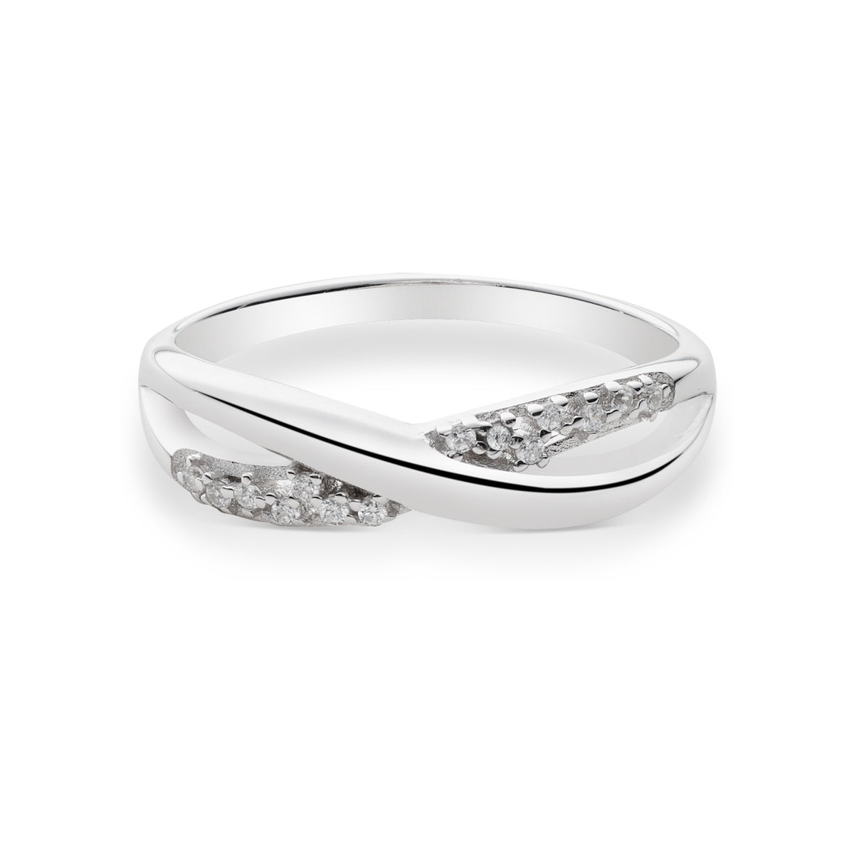 Argento Gold 14k Plated Oval CZ Half Bezel Ring