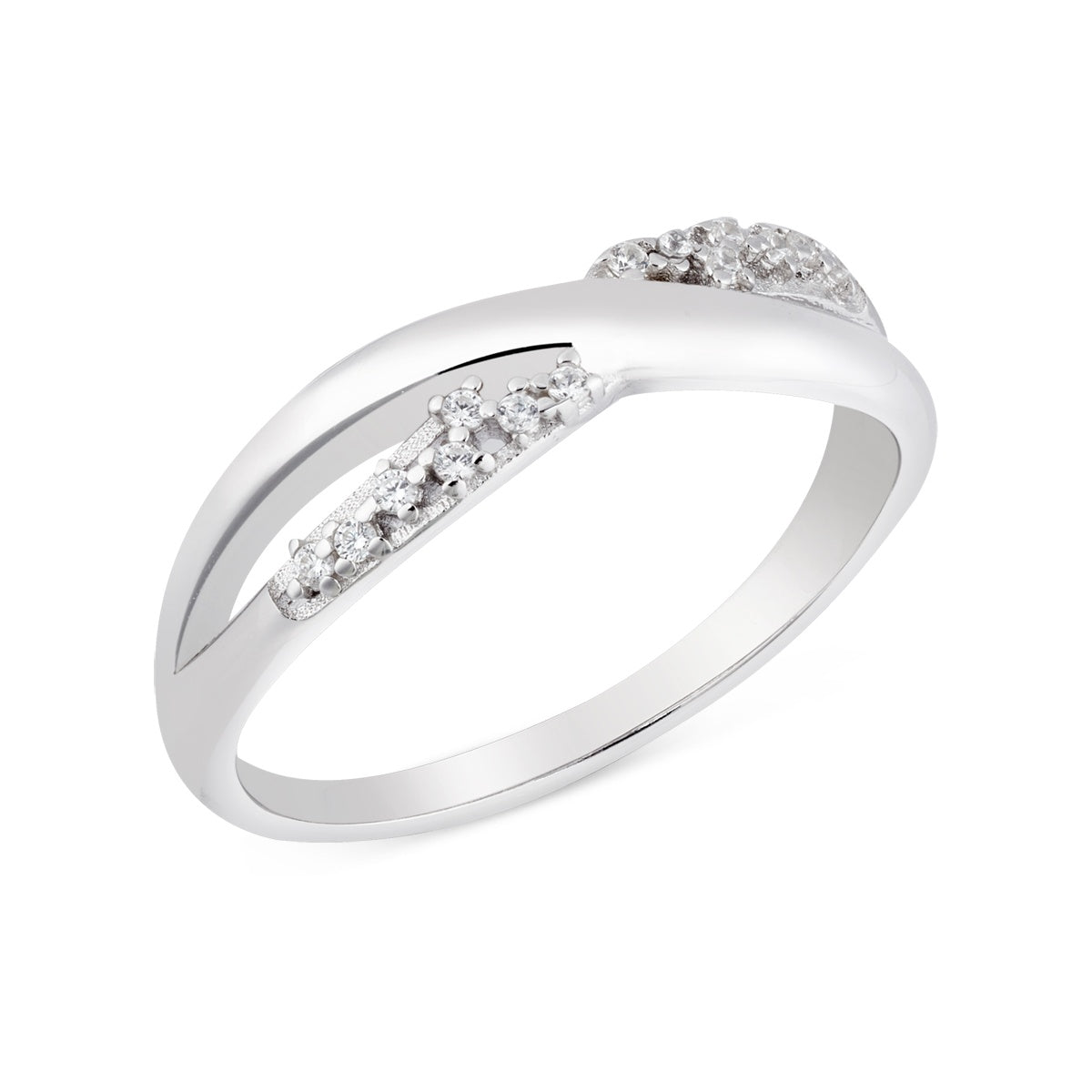 Argento Gold 14k Plated Oval CZ Half Bezel Ring