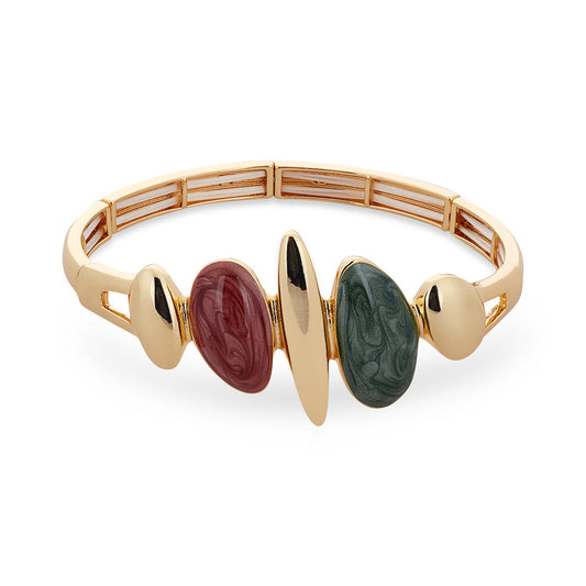 August Woods Gold Red and Green Organic Adjustable Bracelet