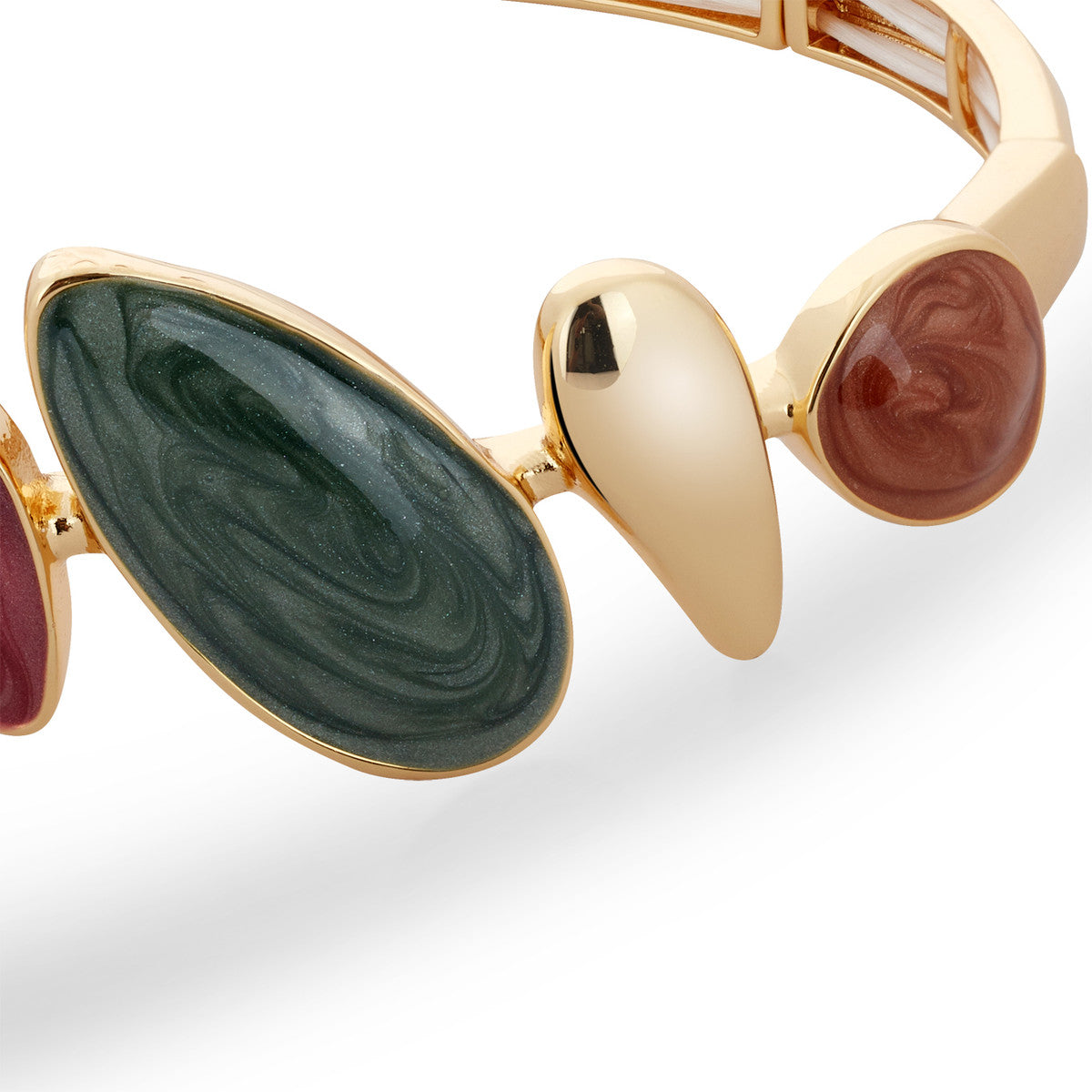August Woods Gold Red and Green Teardrop Adjustable Bracelet
