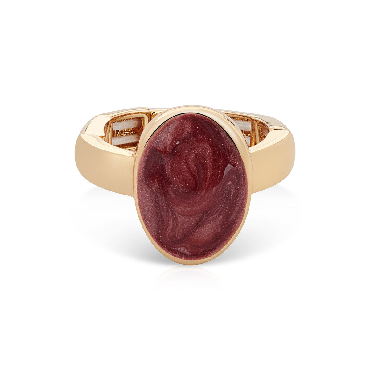 August Woods Gold Red Oval Drop Adjustable Ring