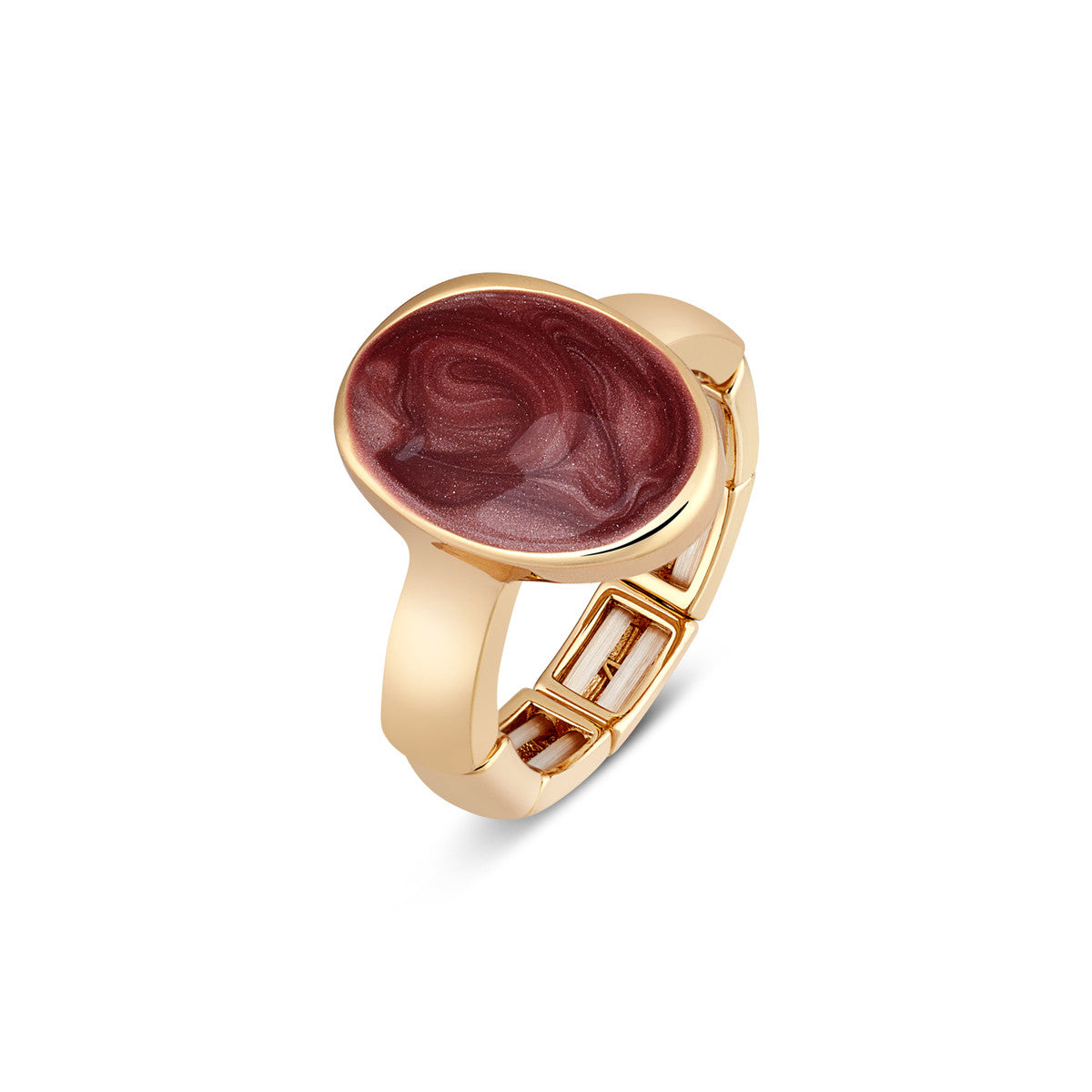 August Woods Gold Red Oval Drop Adjustable Ring