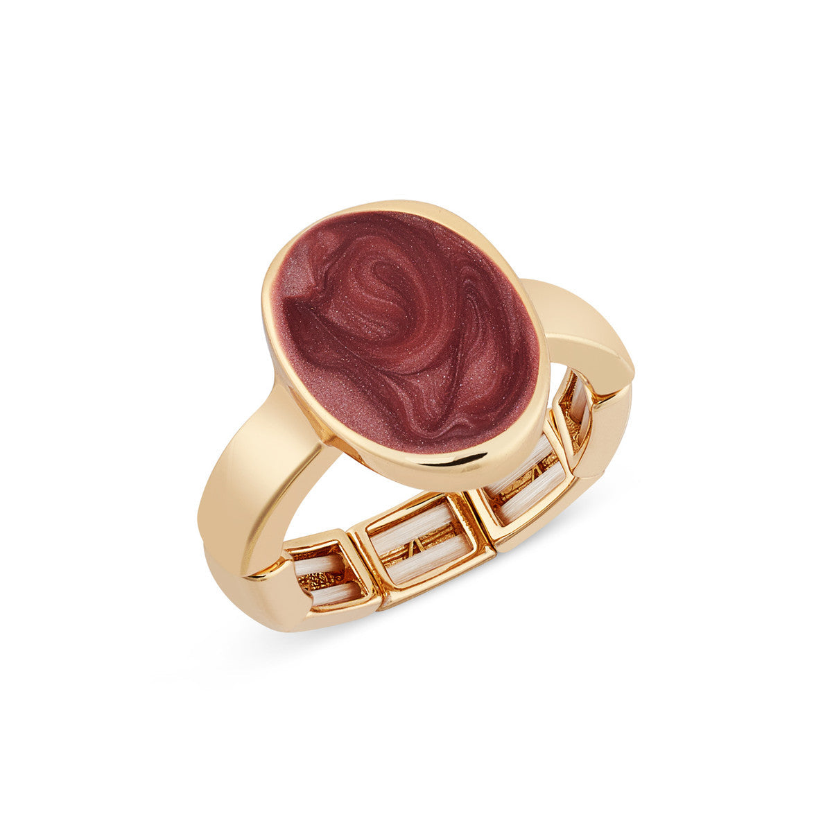 August Woods Gold Red Oval Drop Adjustable Ring