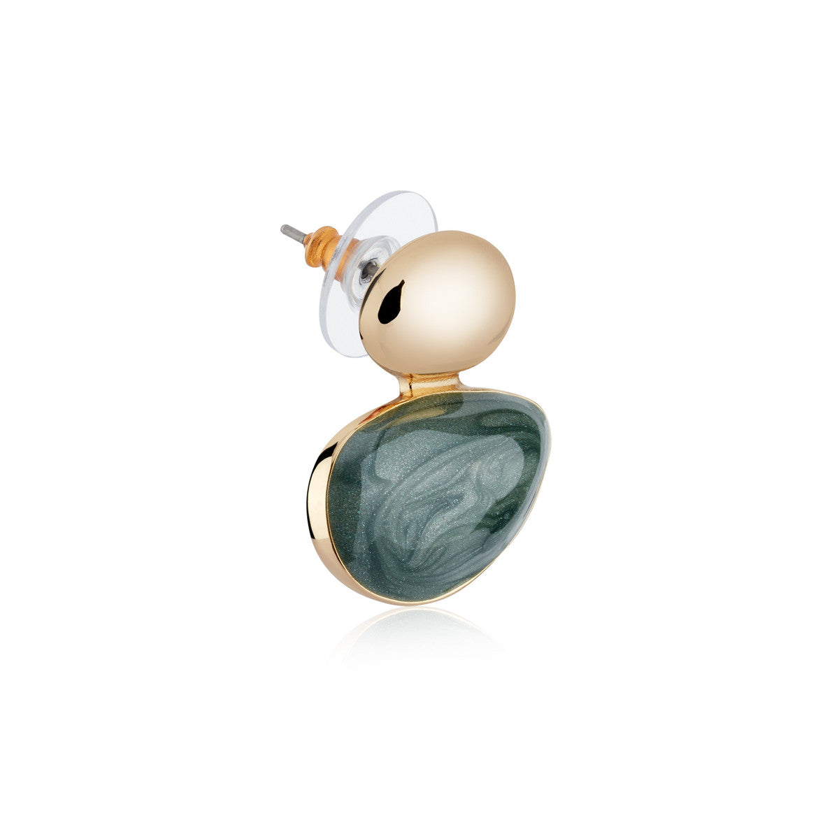 August Woods Gold Red and Green Organic Stud Earrings