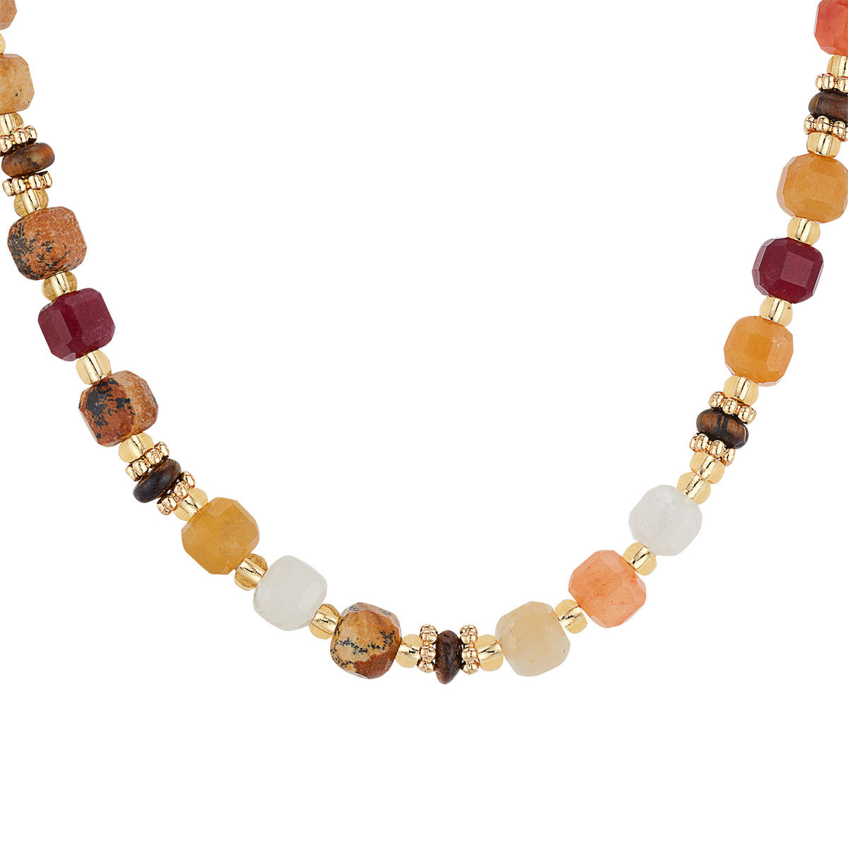 August Woods Gold Brown Natural Bead Necklace