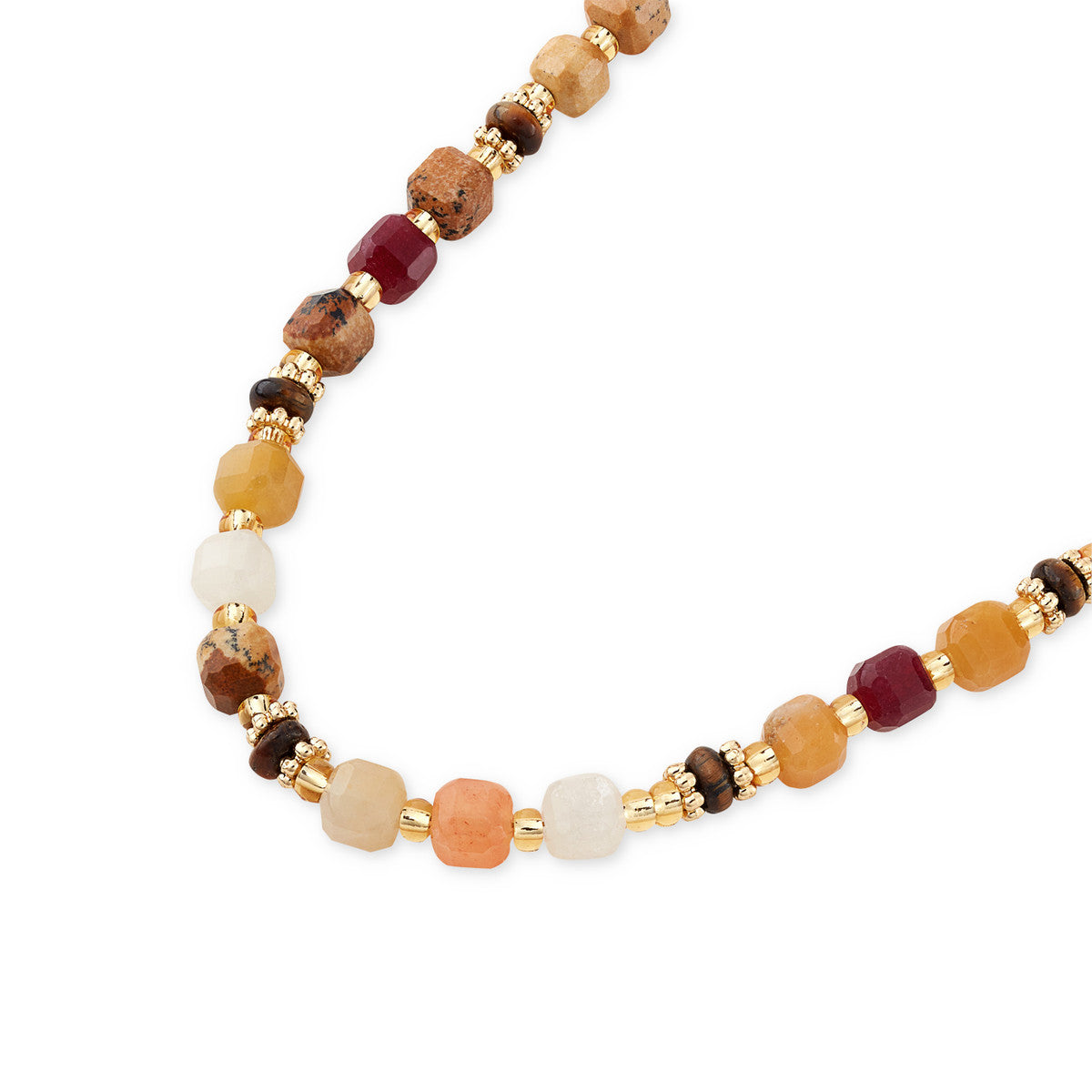 August Woods Gold Brown Natural Bead Necklace