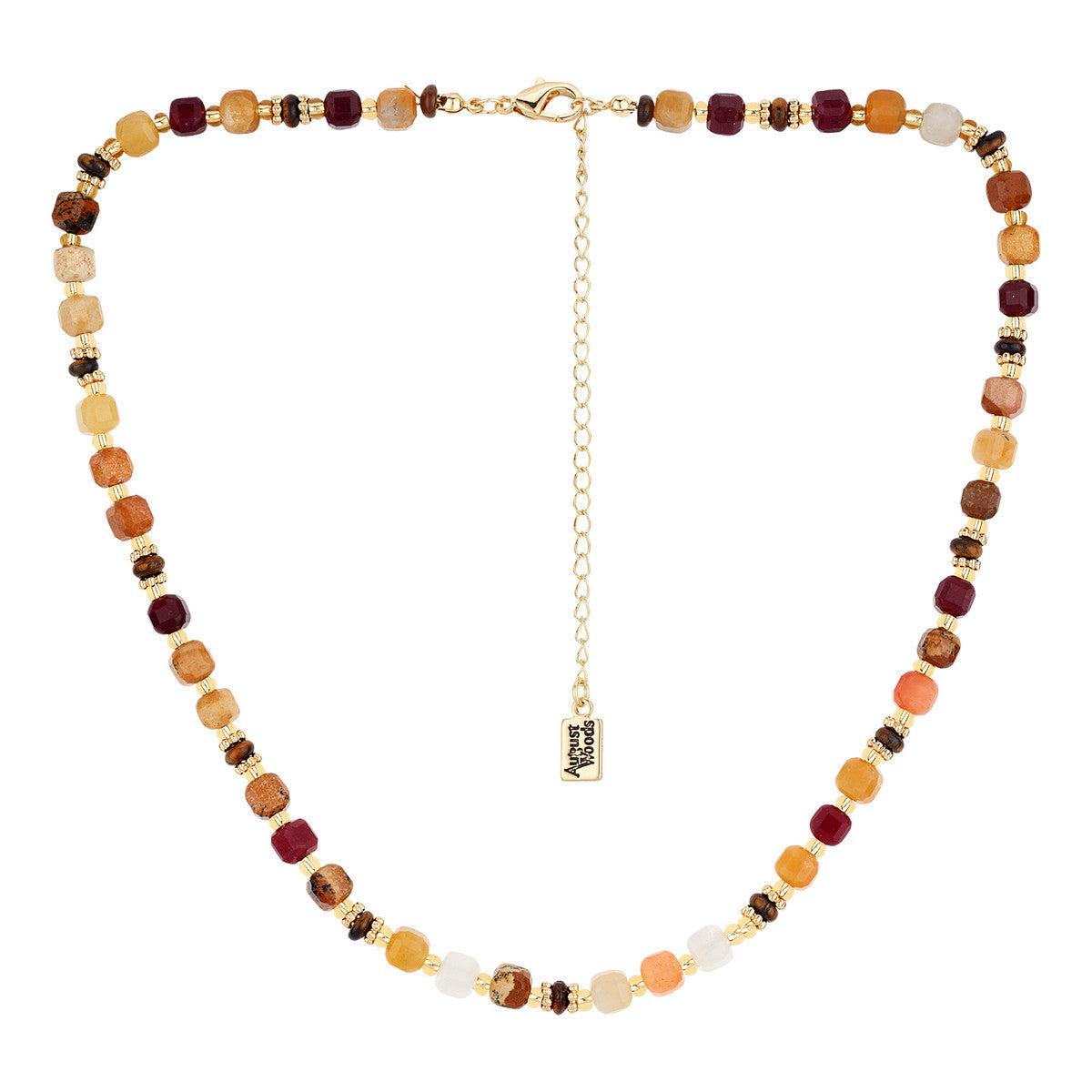 August Woods Gold Brown Natural Bead Necklace