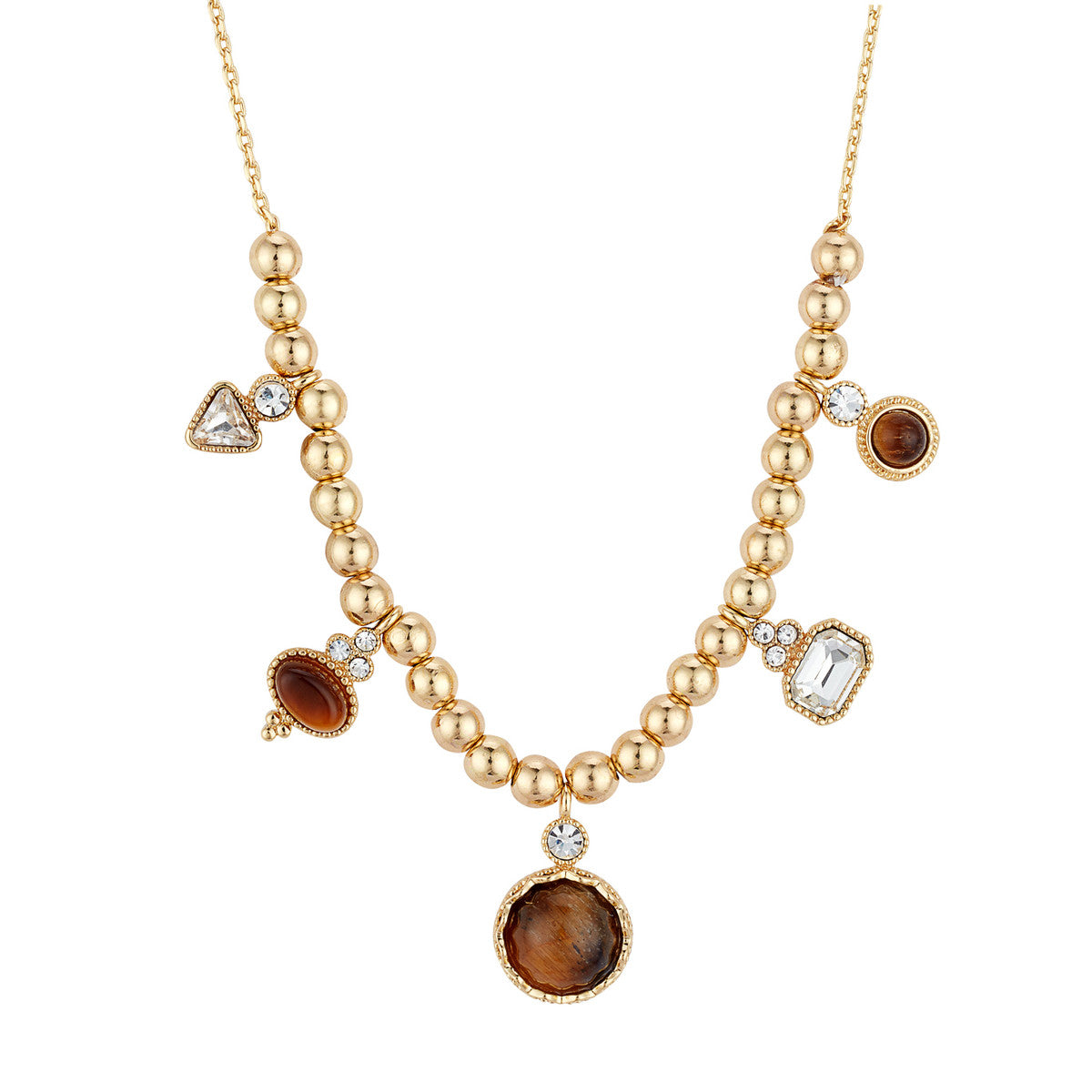 August Woods Gold Tiger's Eye Bead Necklace