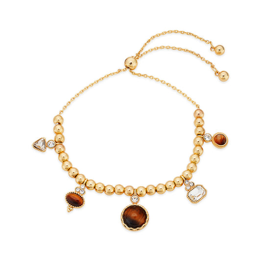 August Woods Gold Tiger's Eye Bead Pull Bracelet