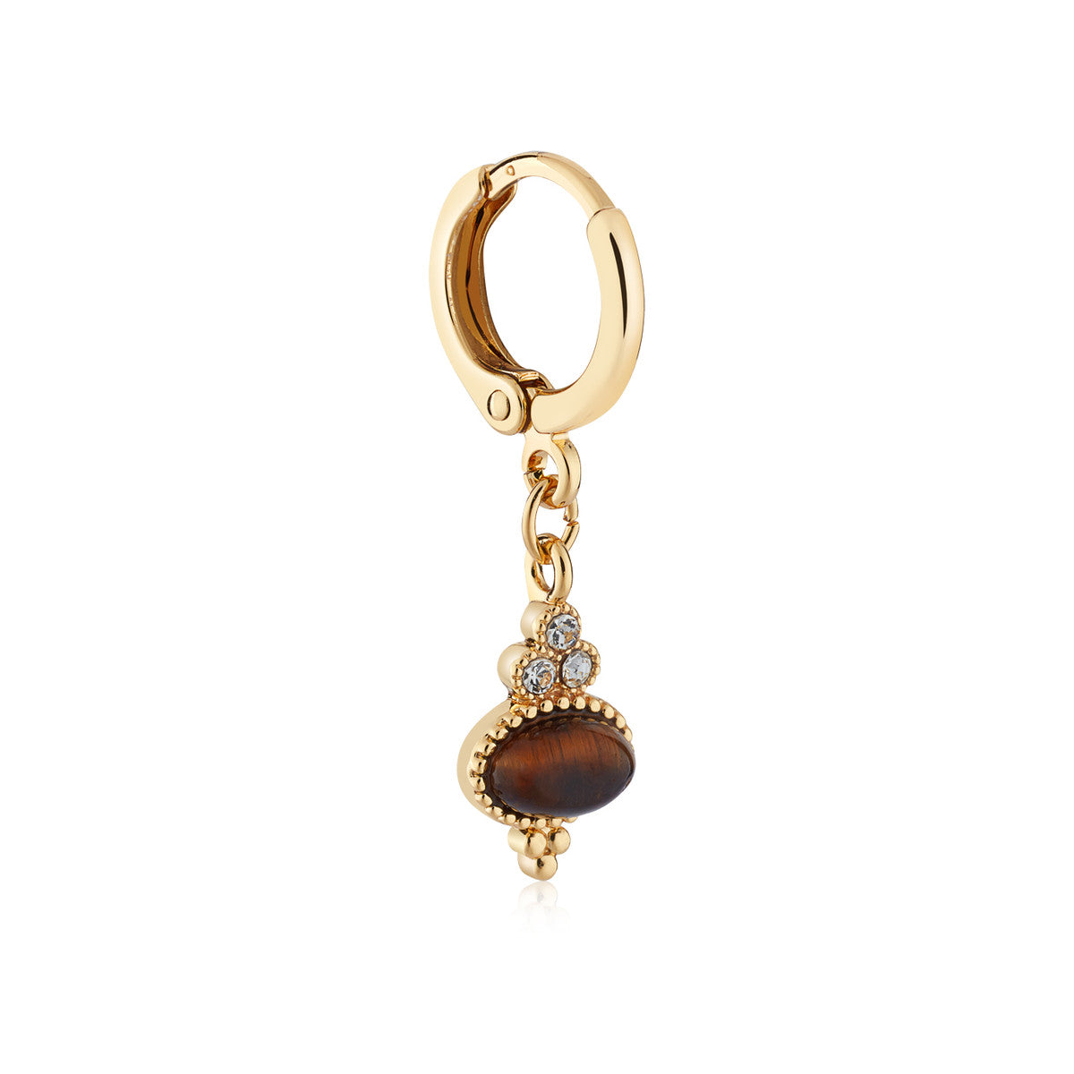 August Woods Gold Tiger's Eye Hoop Earrings