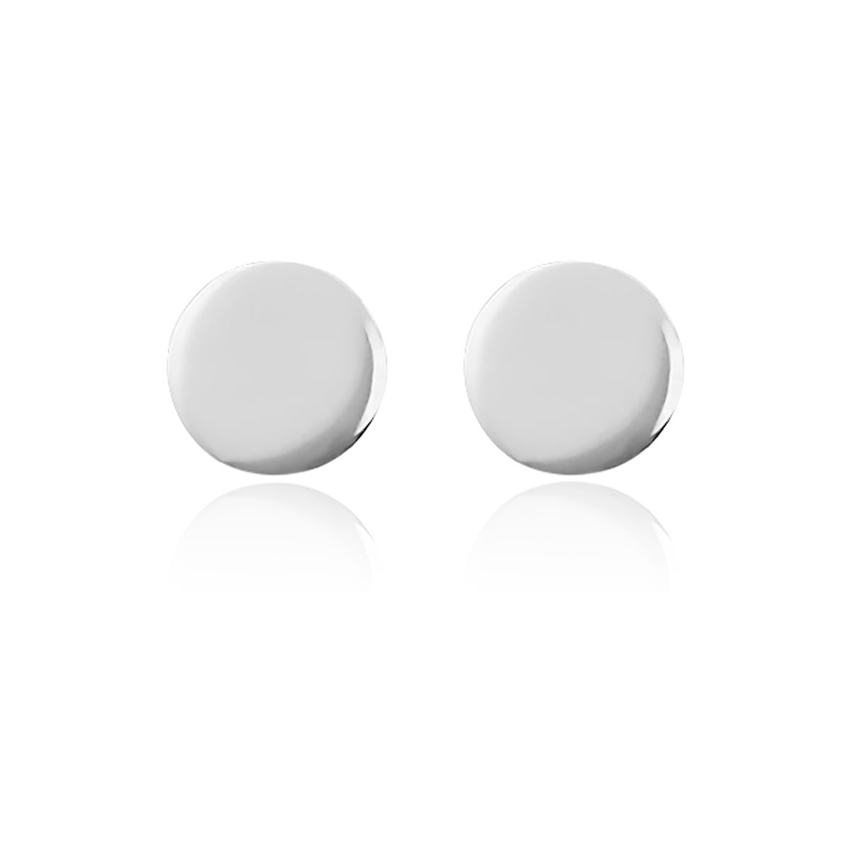 Argento Silver Plain Circle Stud Earrings
