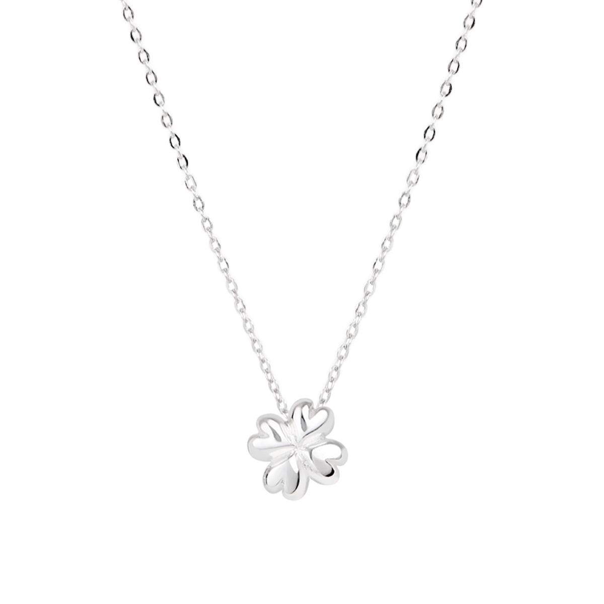 Argento Silver Kids Mini Puffy Clover Necklace