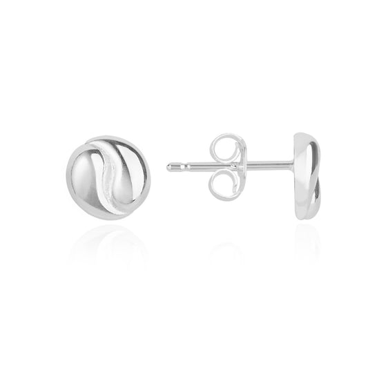 Argento Silver Puff Mini Knot Stud Earrings