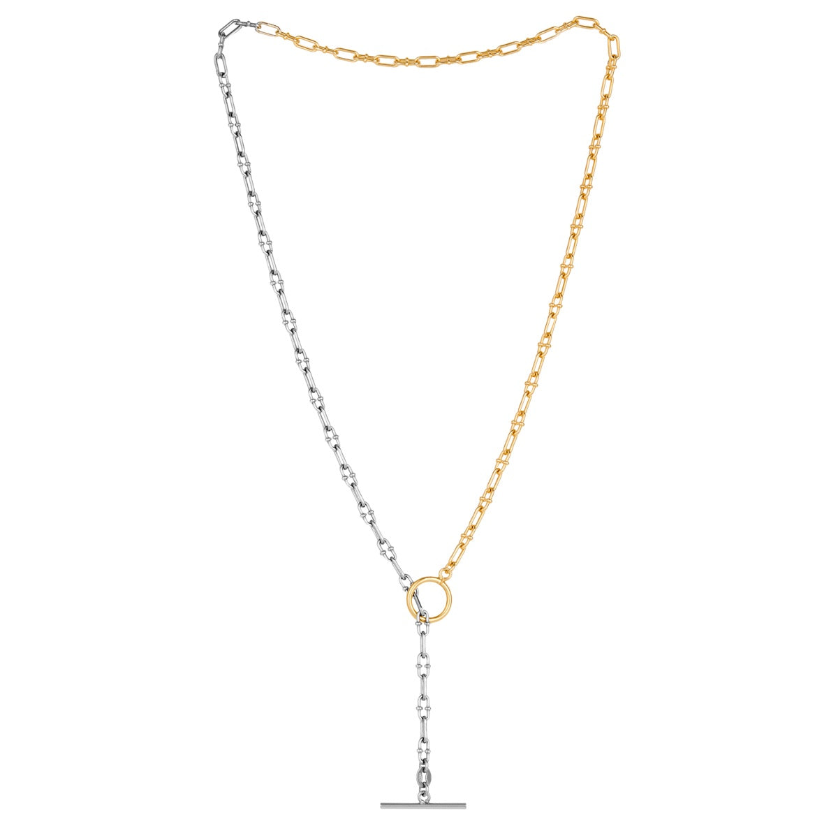 Argento Gold Luxe Two Tone T-Bar Necklace