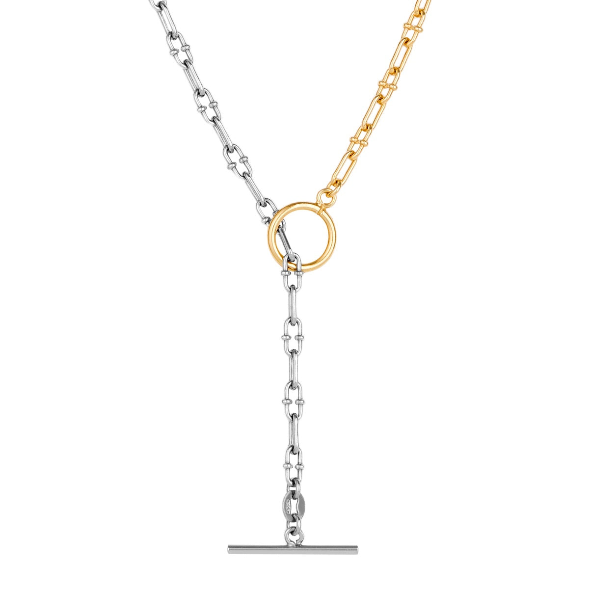 Argento Gold Luxe Two Tone T-Bar Necklace