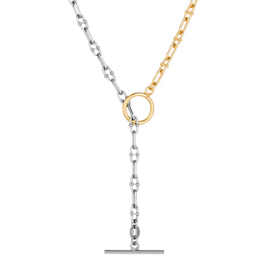 Argento Gold Luxe Two Tone T-Bar Necklace