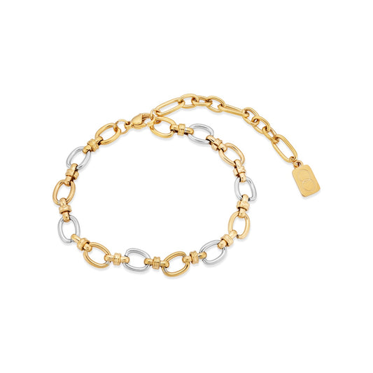 Over & Over Two-Tone Stainless Steel Chain Bracelet