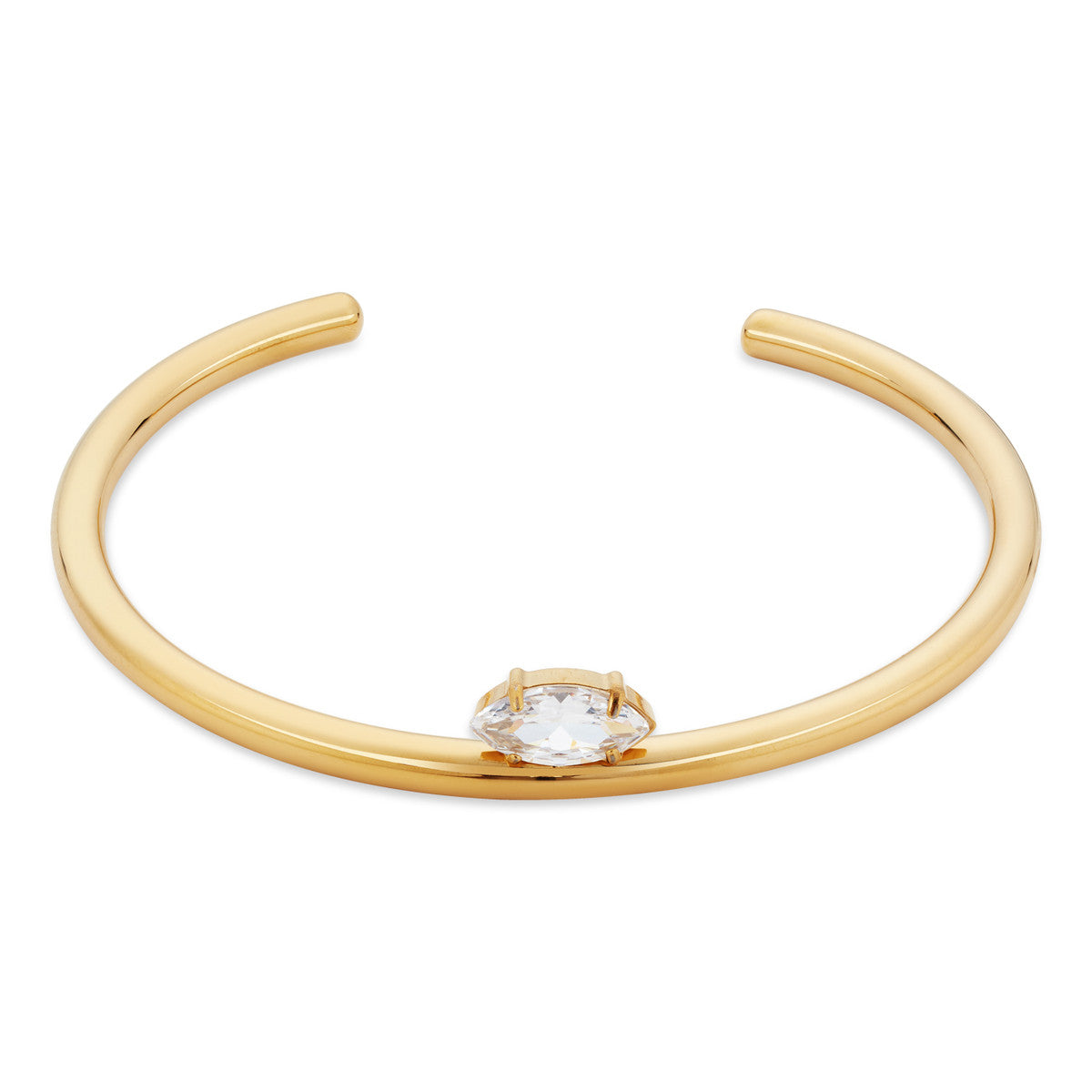 Over & Over Gold Stainless Steel Marquise CZ Bangle