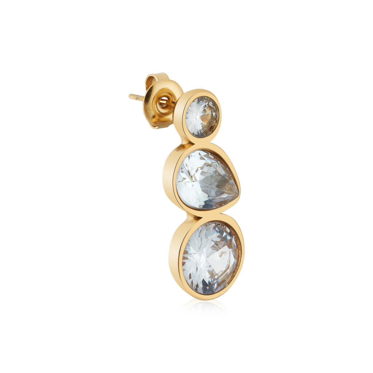 Over & Over Gold Stainless Steel Bezel Drop Earrings