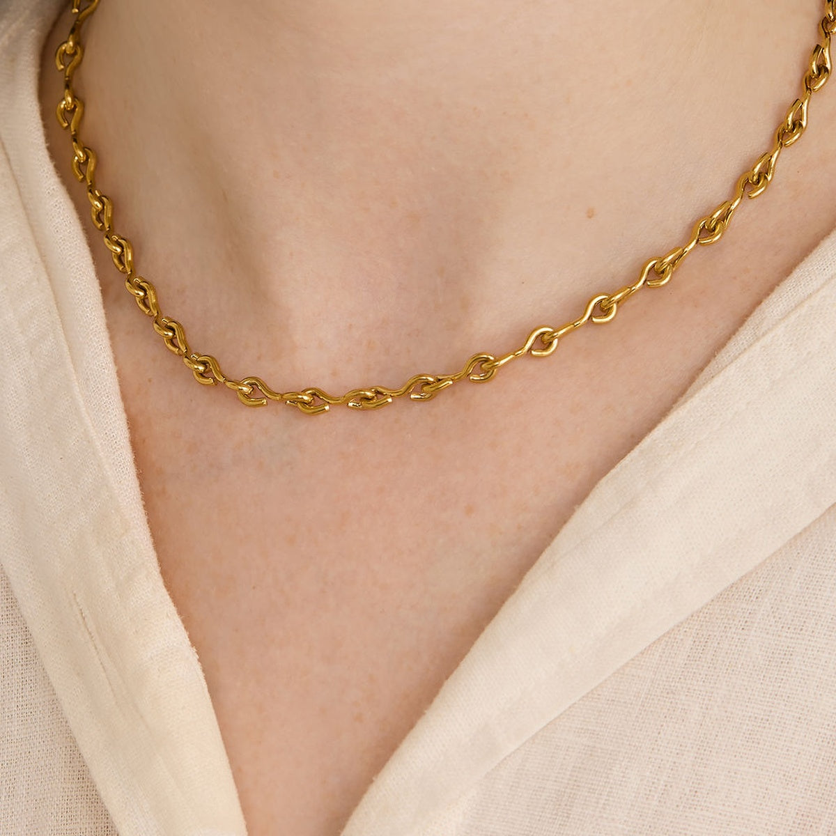 Over & Over Gold Stainless Steel Infinity Chain Necklace