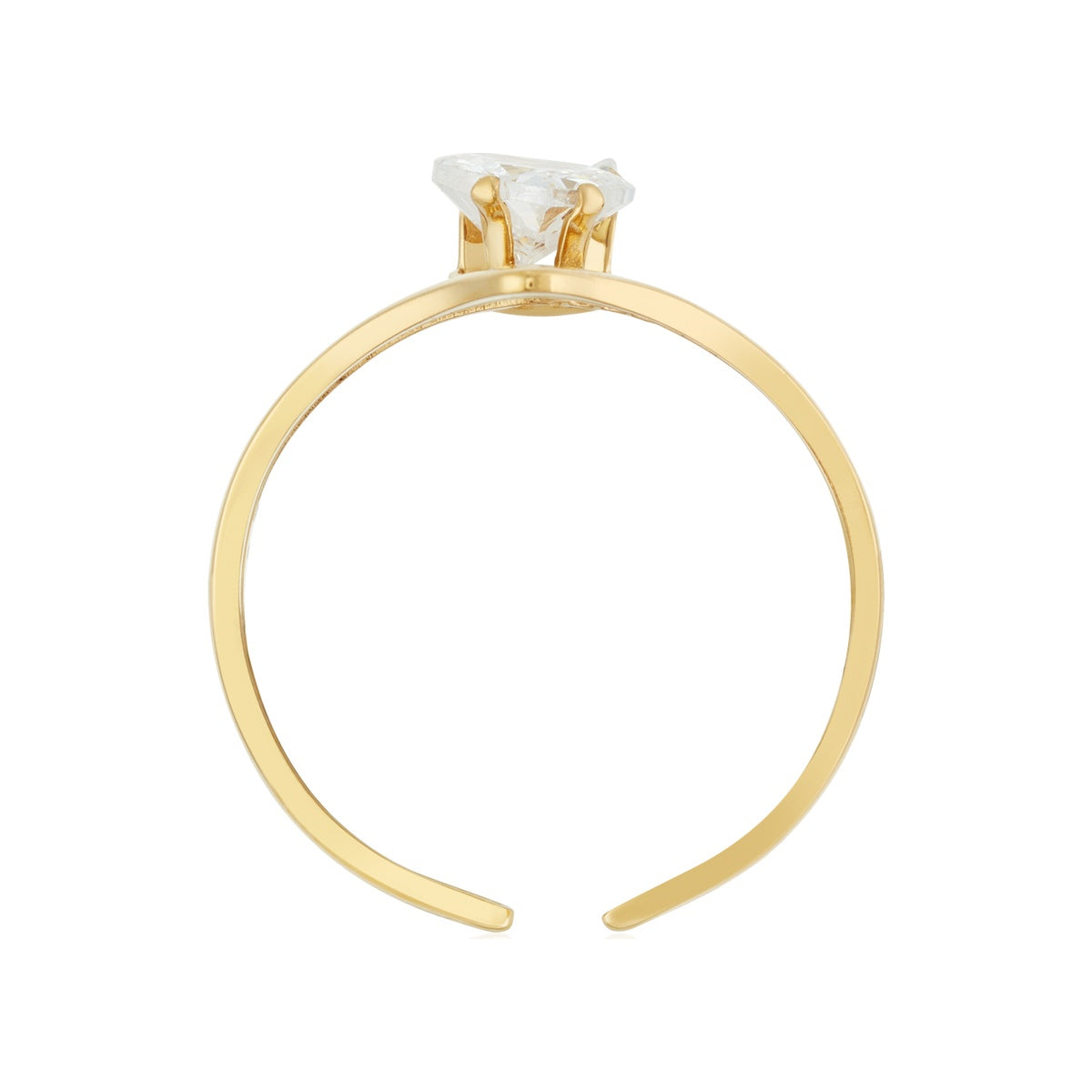 Over & Over Gold Stainless Steel Heart Wish Adjustable Ring