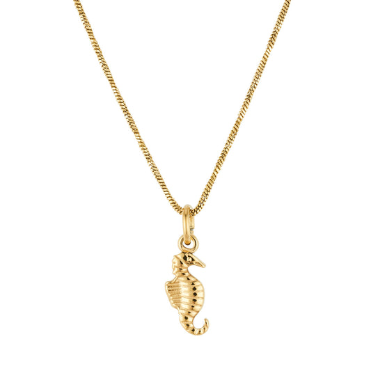 Over & Over Gold Stainless Steel 14k Seahorse Necklace