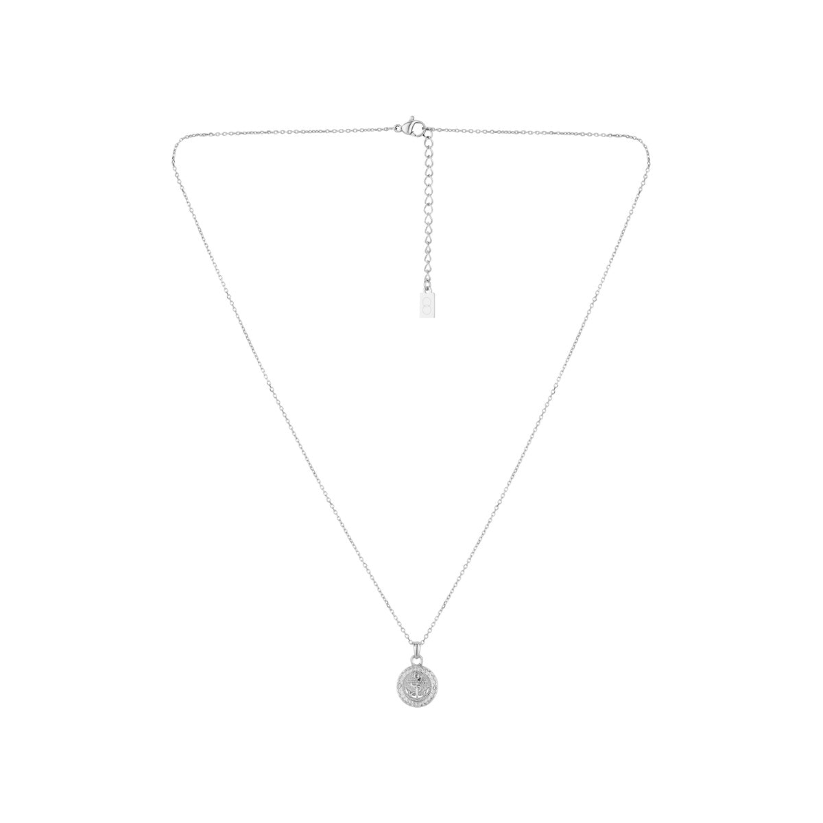 Over & Over Silver Stainless Steel Men's Snake Coin Necklace