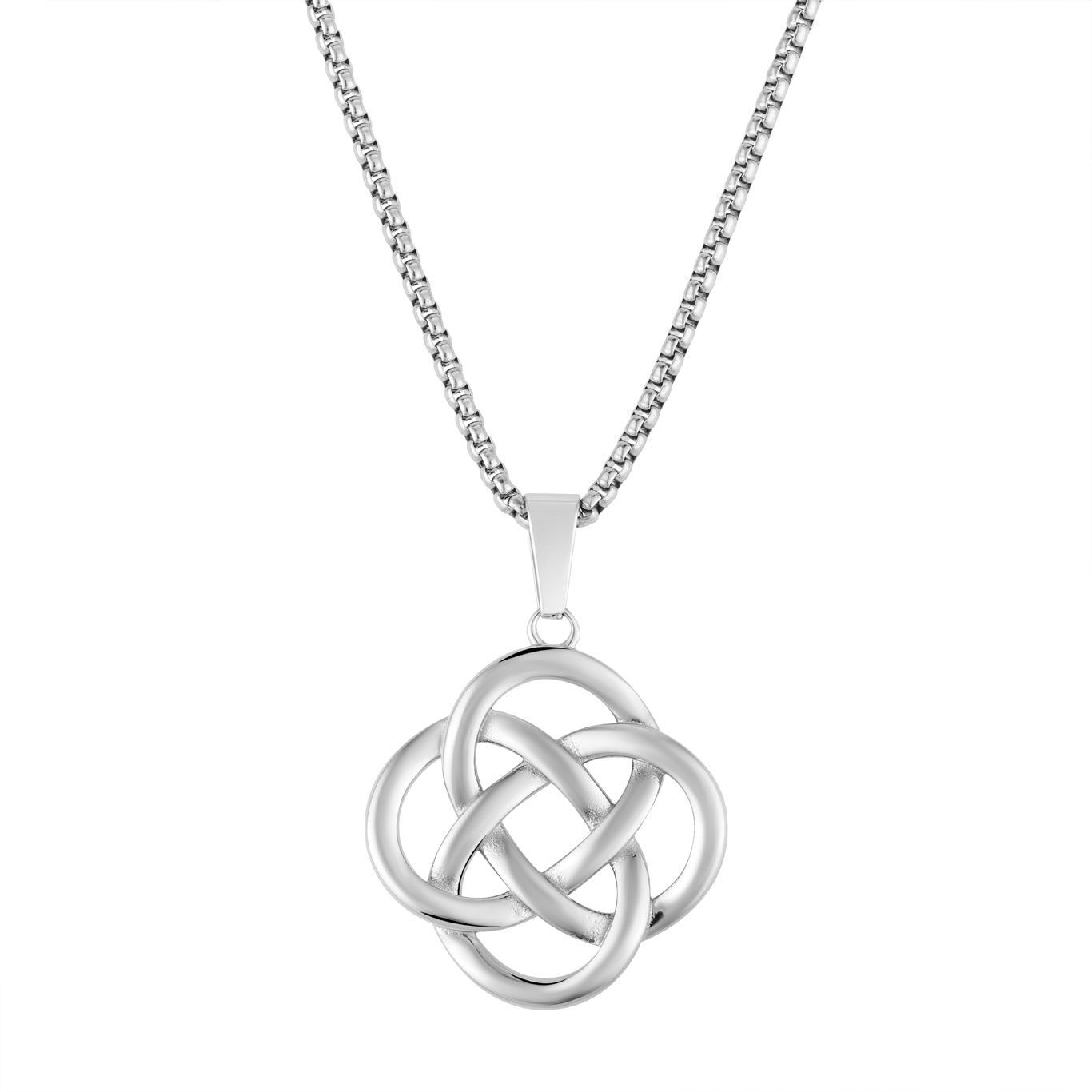 Over & Over Silver Stainless Steel Eternal Celtic Knot XL Necklace