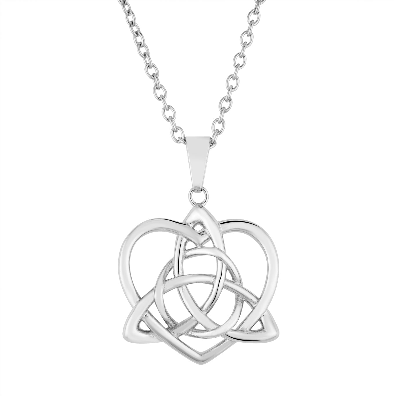 Over & Over Silver Stainless Steel Celtic Love XL Necklace