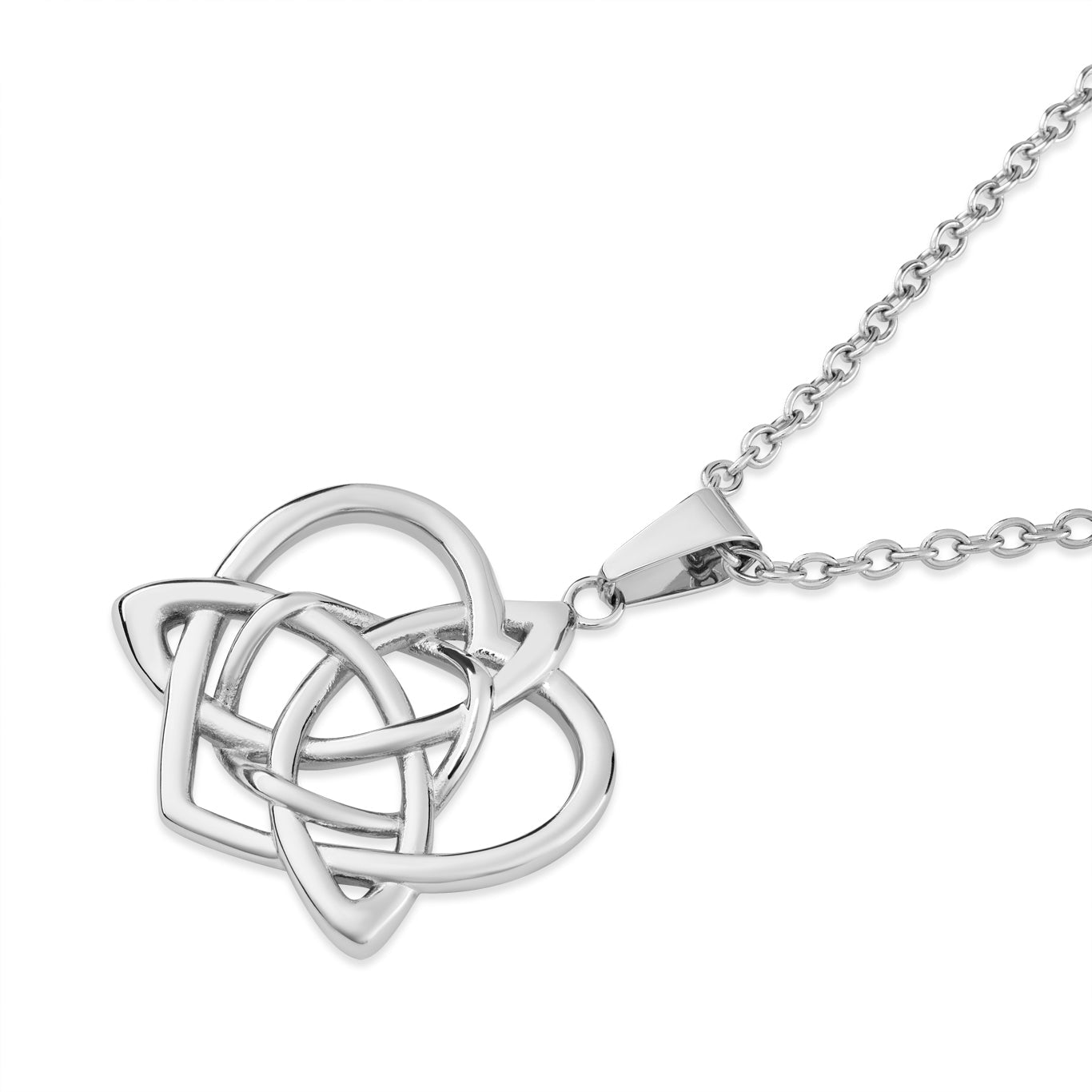 Over & Over Silver Stainless Steel Celtic Love XL Necklace