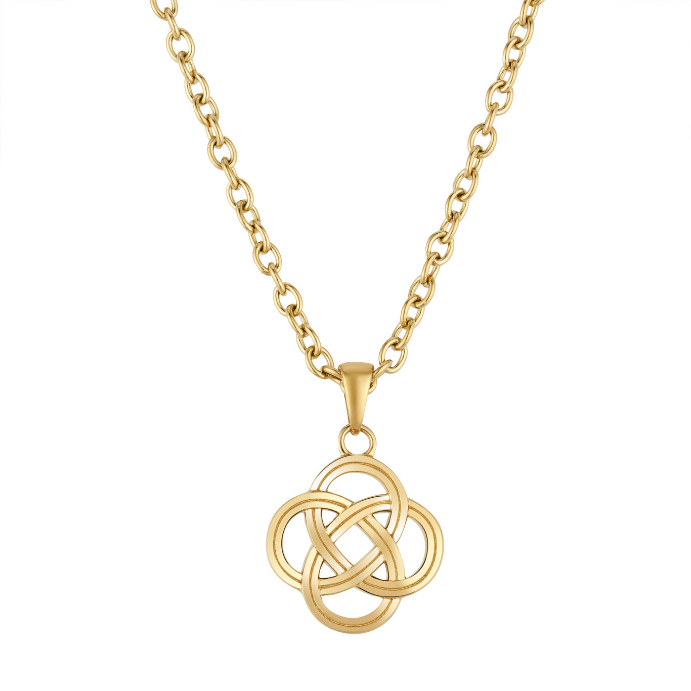 Over & Over Gold Stainless Steel 14k  Enternity Knot Necklace