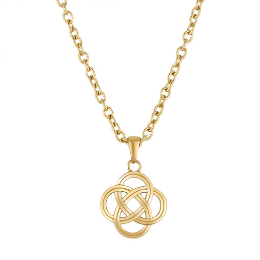 Over & Over Gold Stainless Steel 14k  Enternity Knot Necklace