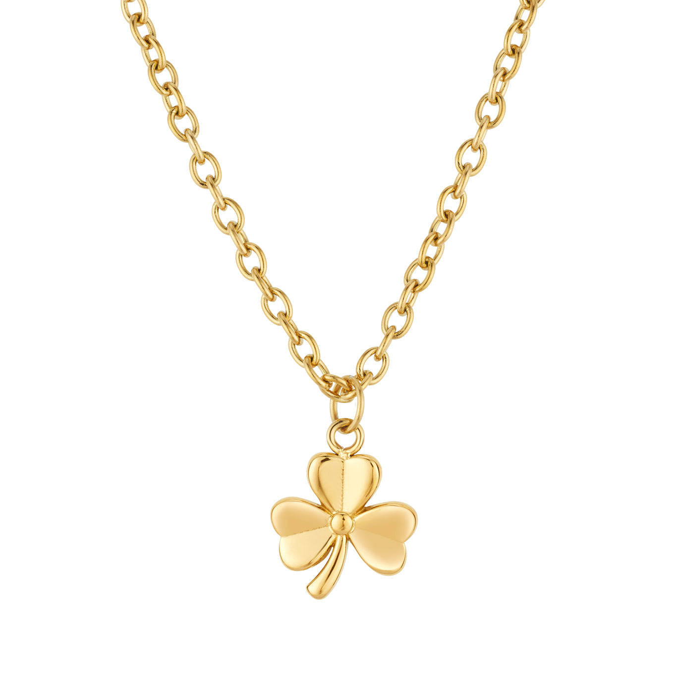 Over & Over Gold Stainless Steel 14k Sharmrock Necklace