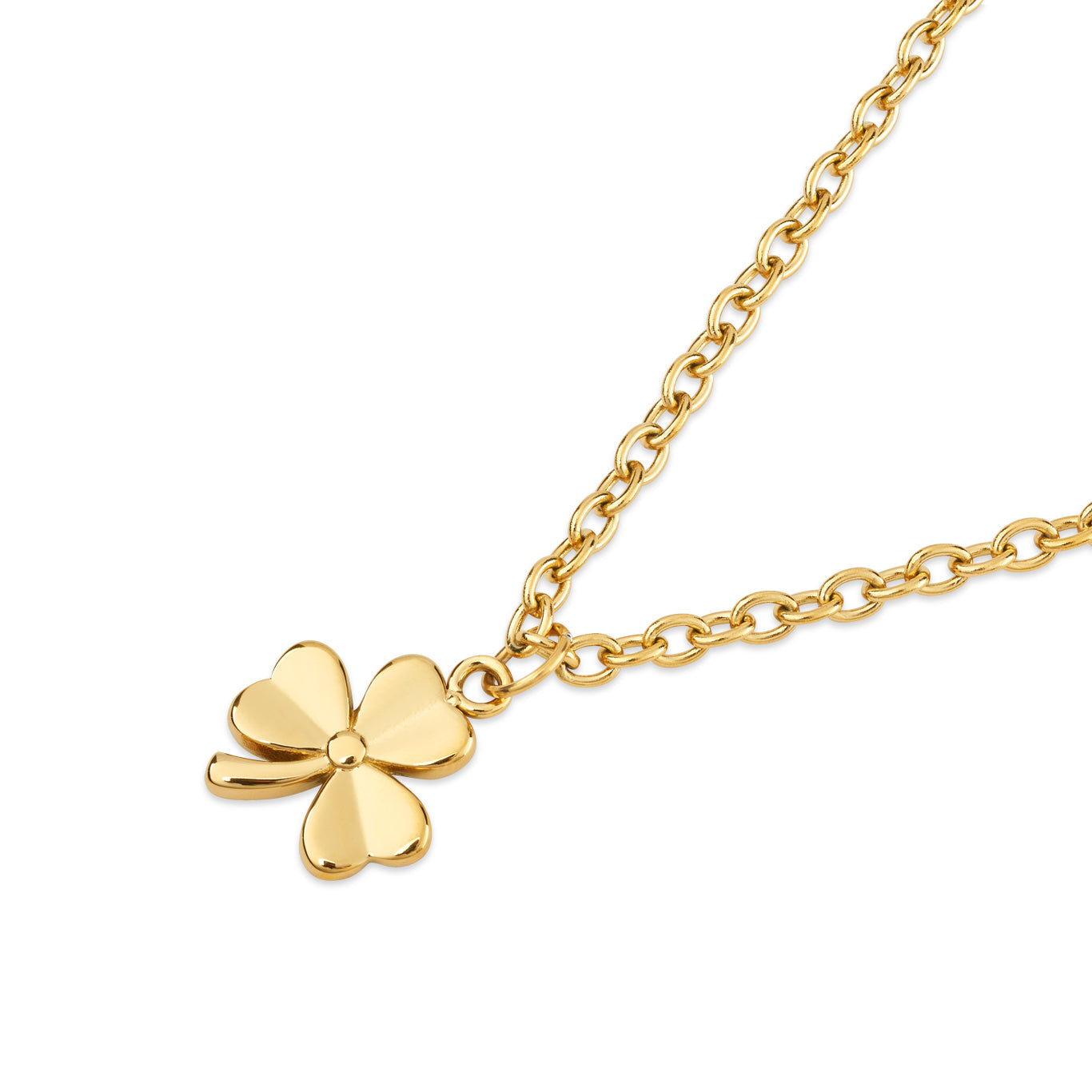 Over & Over Gold Stainless Steel 14k Sharmrock Necklace