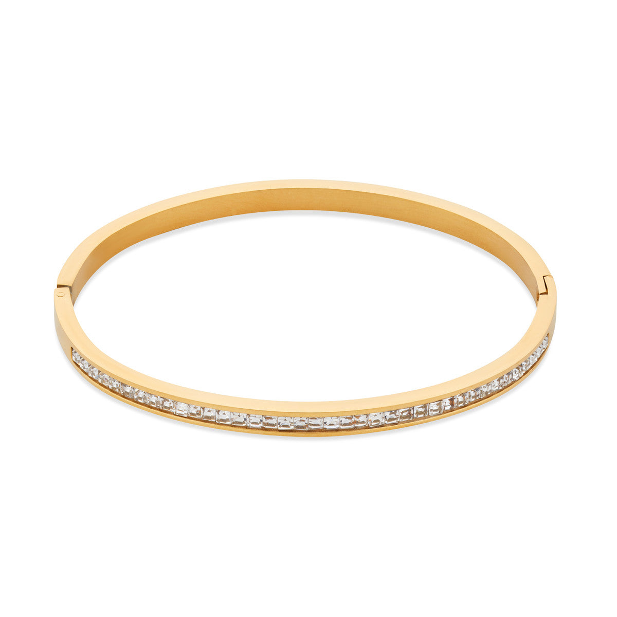 Over & Over 14K Gold Stainless Steel Classic Pavé Bangle
