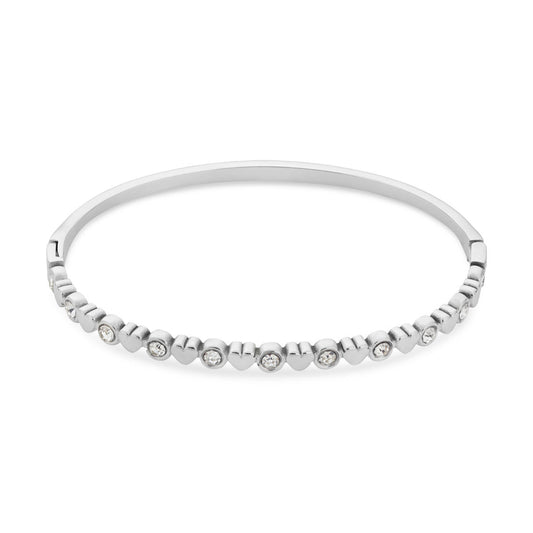 Over & Over Silver Heart Classic CZ Bangle