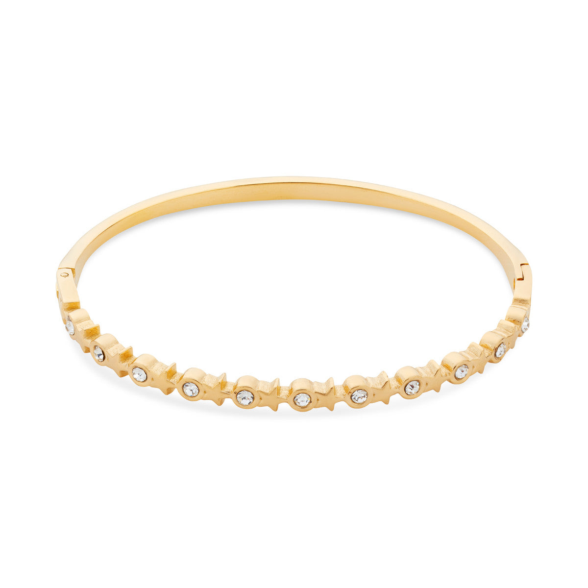 Over & Over 14K Gold Stainless Steel Classic CZ Bangle