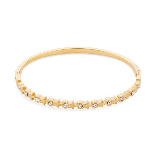 Over & Over 14K Gold Stainless Steel Classic CZ Bangle