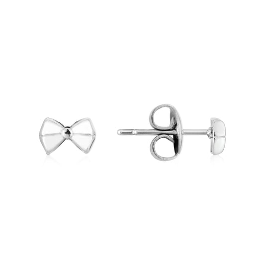 Over & Over Silver Stainless Steel Bow Stud Earrings