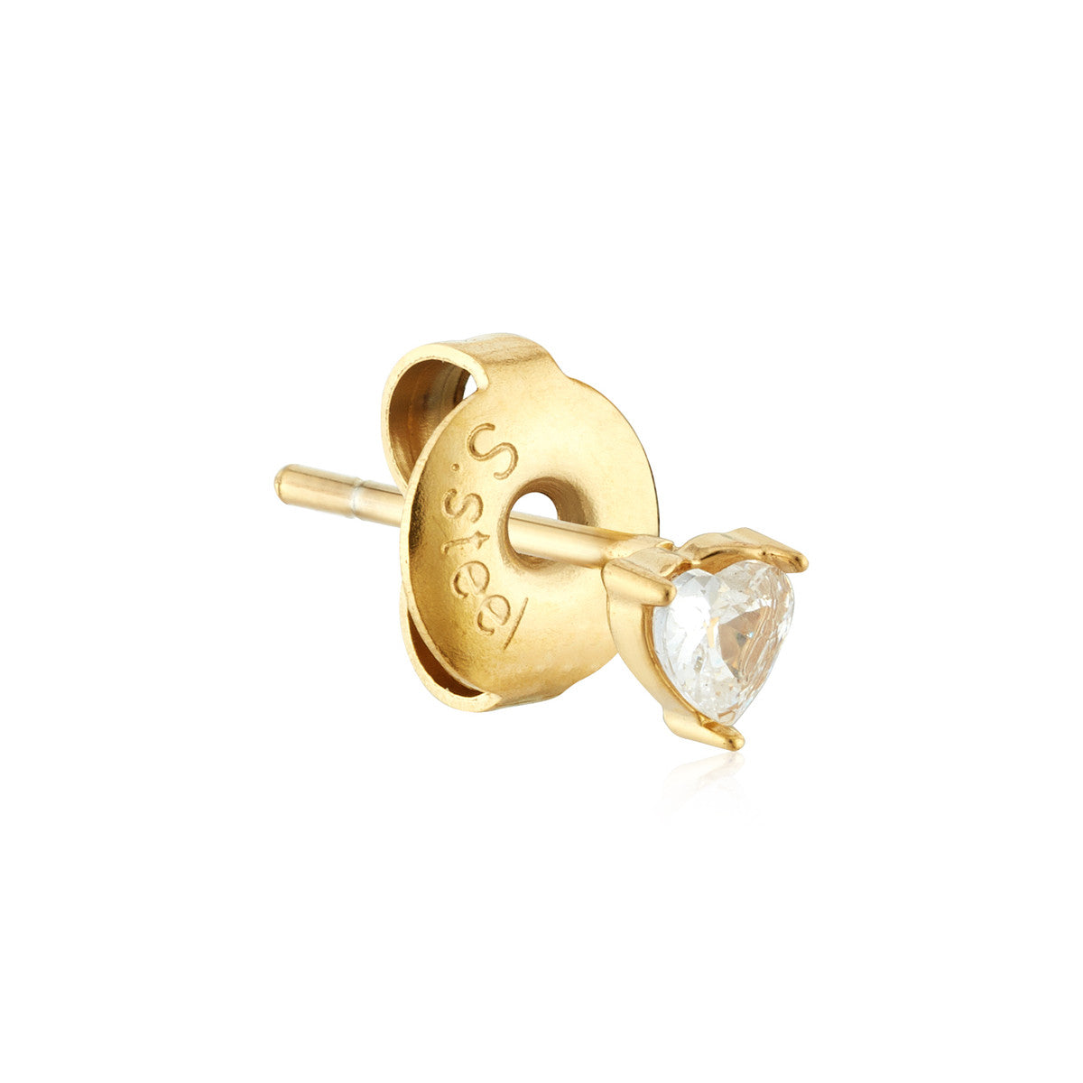 Over & Over 14K Gold Stainless Steel Mini CZ Studs