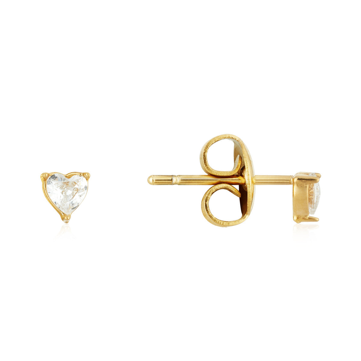 Over & Over 14K Gold Stainless Steel Mini CZ Studs