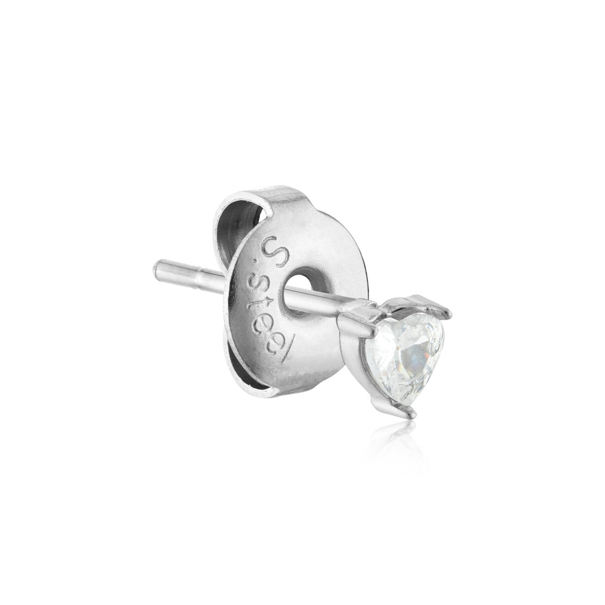 Over & Over Silver Stainless Steel Mini CZ Studs
