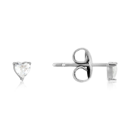 Over & Over Silver Stainless Steel Mini CZ Studs