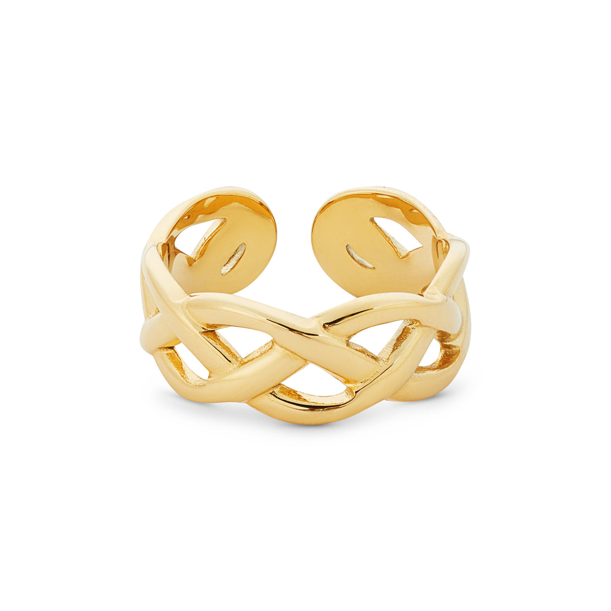 Over & Over 14k Gold Stainless Steel Celtic Open Ring