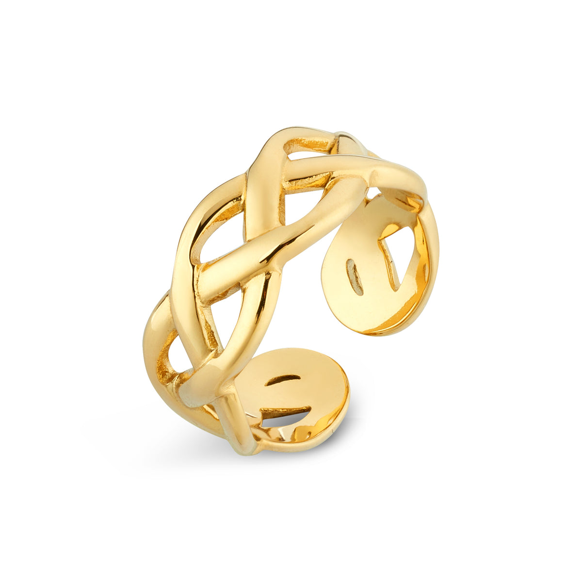 Over & Over 14k Gold Stainless Steel Celtic Open Ring