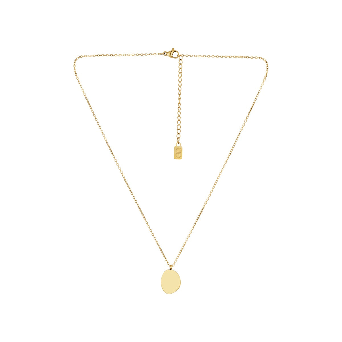 Over & Over 14k Gold Stainless Steel Engravable Pebble Necklace