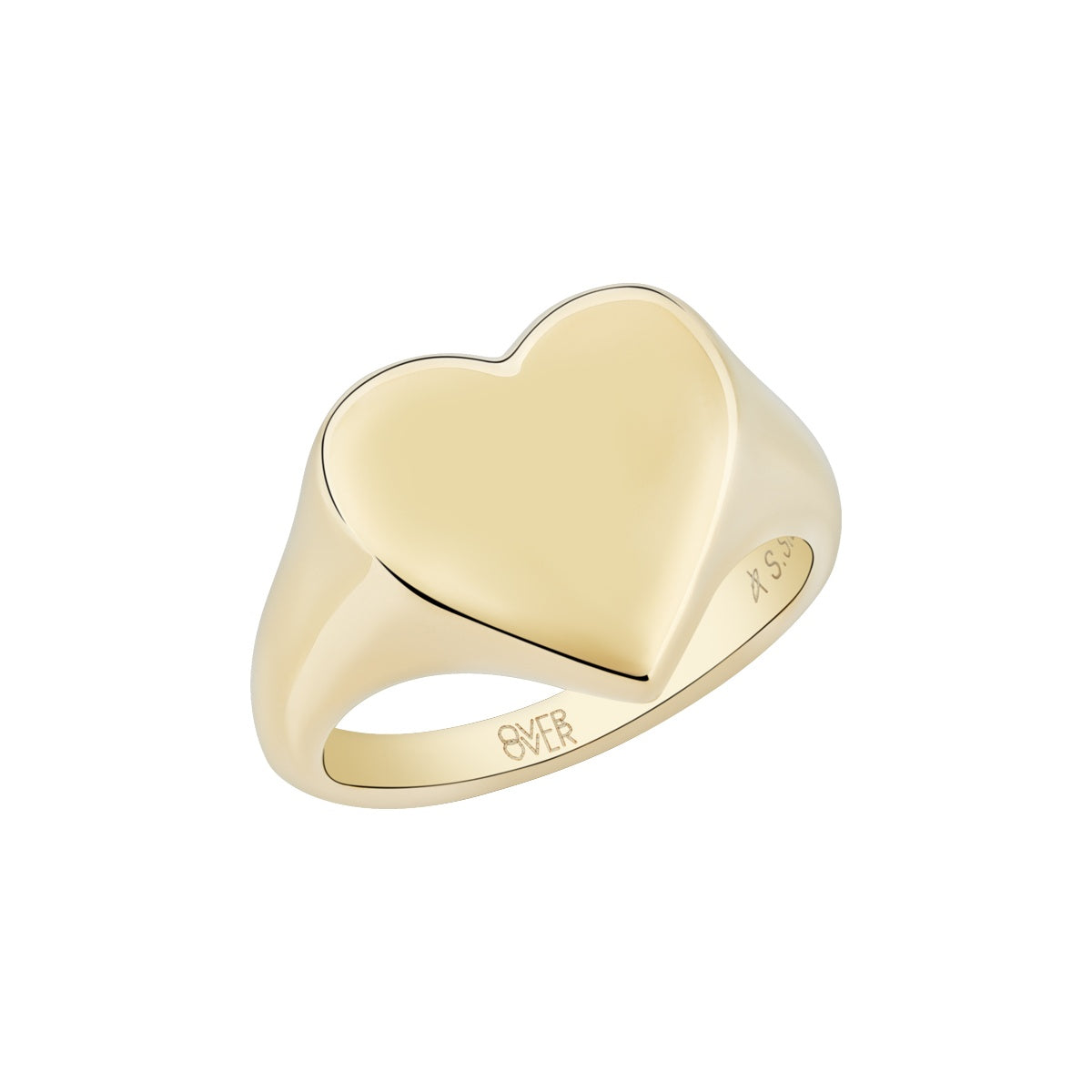 Over & Over 14k Gold Stainless Steel Solid Heart Ring